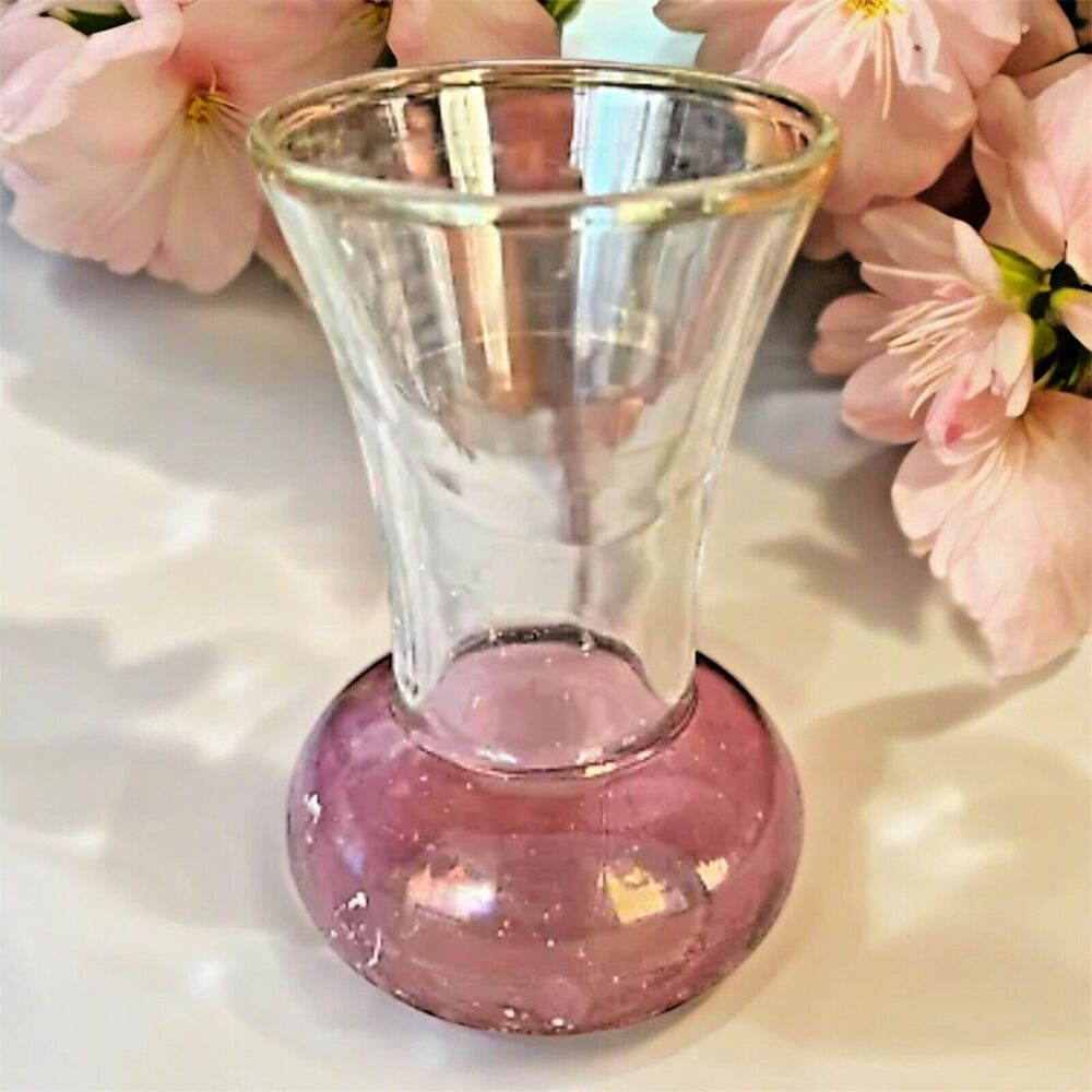 Vintage Cranberry Glass Bud Vase 4" Handblown Elegant Décor